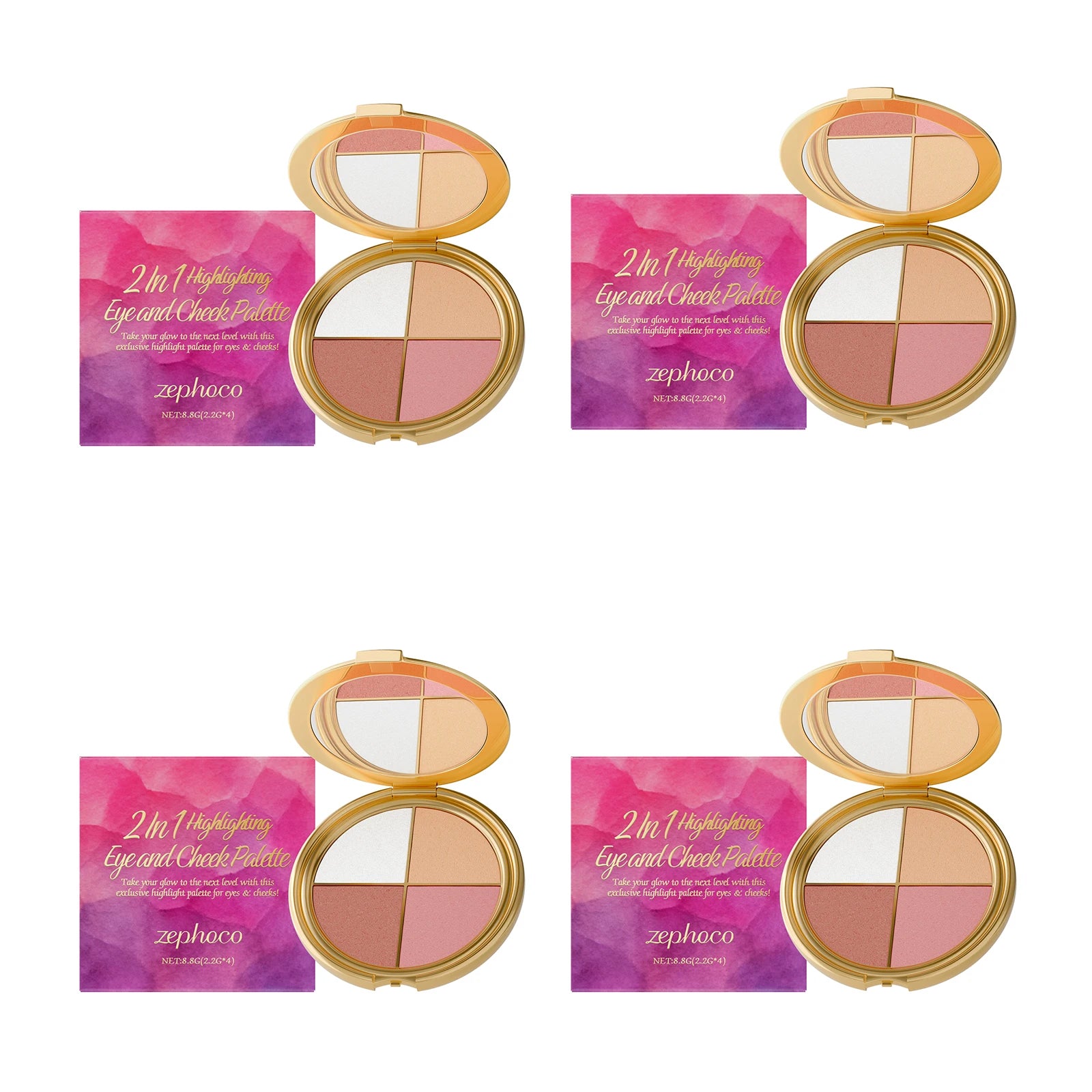 Eelhope 3-in-1 Face Palette – Highlighter, Eyeshadow & Blush Face Makeup Palette Oasis Select 35.2g boxed