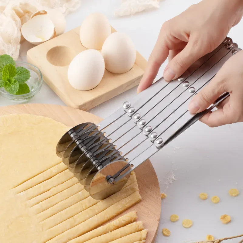 Cutter Dough Divider 3/5/7 Wheel Dough Knife Flexible Roller Blade Pizza Pastry Peeler Stainless Steel Baking Pan Tool Oasis Select