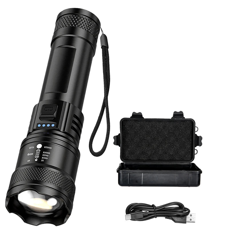 ZHIYU Super Bright USB Rechargeable LED Tactical Flashlight