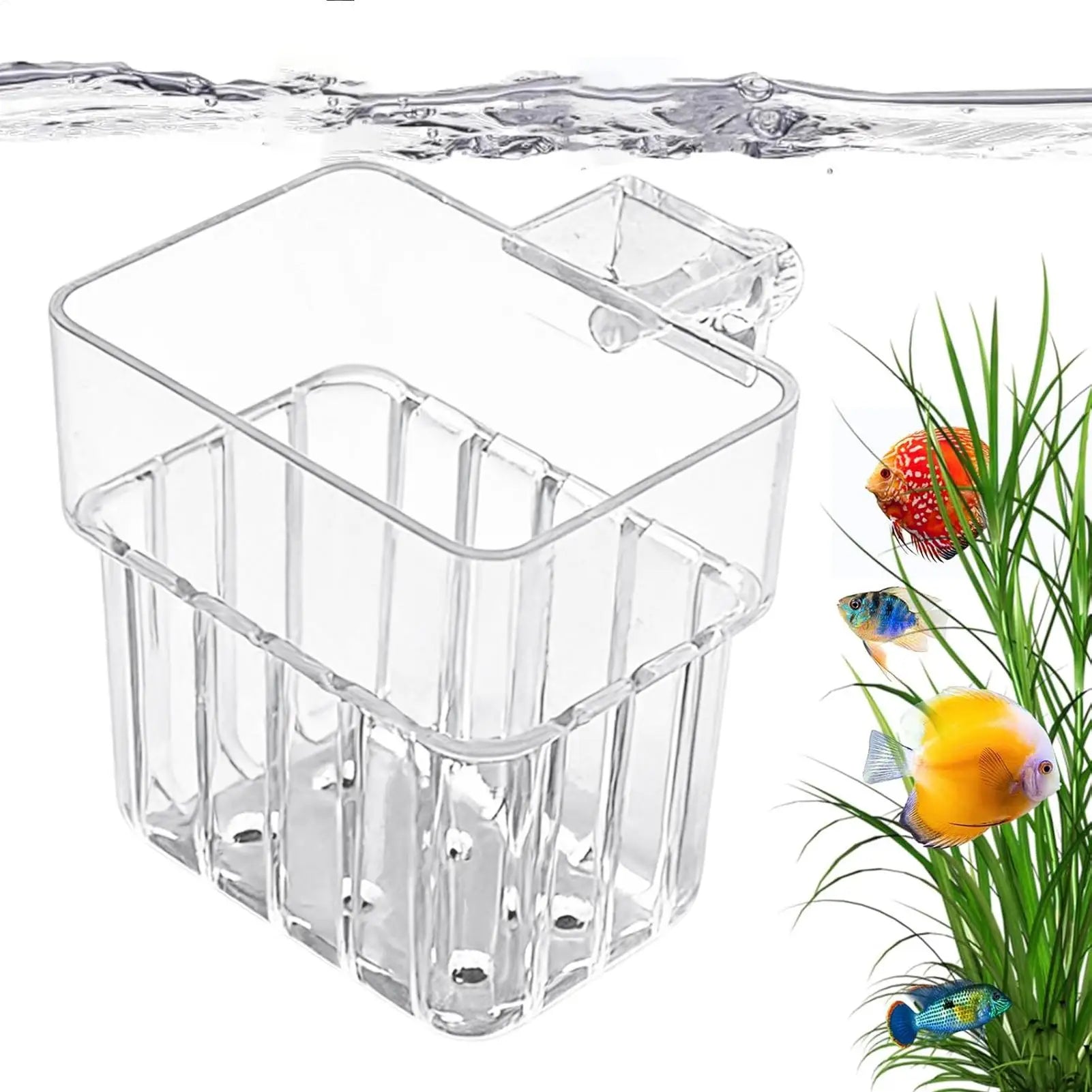 Transparent Hangable Pot Aquarium Plant Holder Aquarium Planter for Fish Tank Hydroponic System Indoor Cultivation Decorations Oasis Select