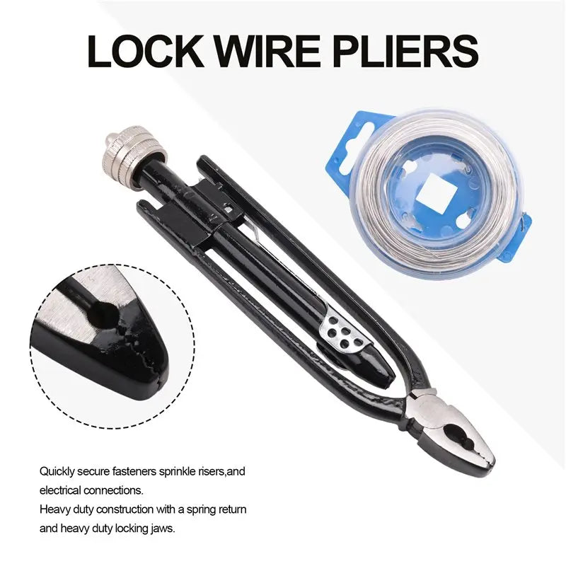 LIKE WISH 6Inch Aircraft Safety Wire Twisting Pliers Set Lock Twist Twister Tool / Roll 0.8Mm Stainless Steel Safety Lock Wire Oasis Select