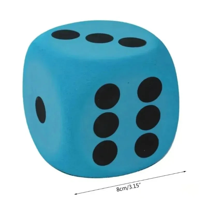 80mm Large Foam Dot Dices Six Sides Dices Kids Counting Toy Learning Aids for Class Board Game Classroom Math Teaching Oasis Select 1pc Random color