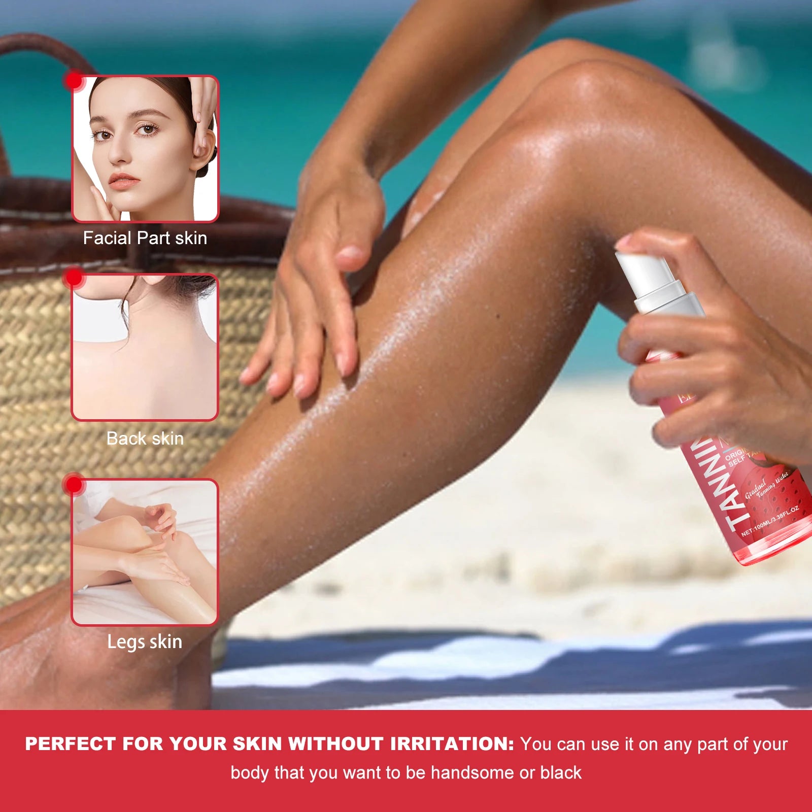 Eelhoe Strawberry Sunless Tanning Spray – Bronze Glow 100ml