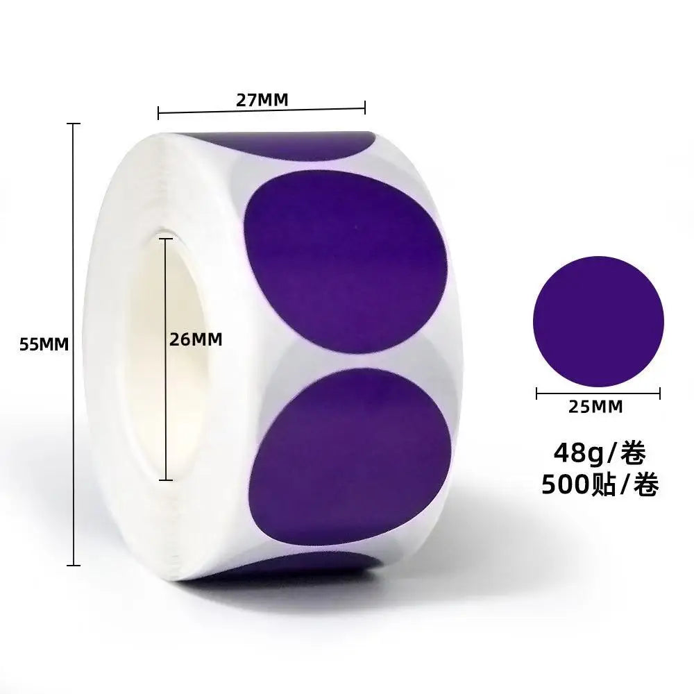 Colored Dot Stickers, Labels Circle Dots Labels Circle Stickers for Office,Classroom,Family（Etc - 10 Colors, 500 Labels/Roll） Oasis Select PURPLE