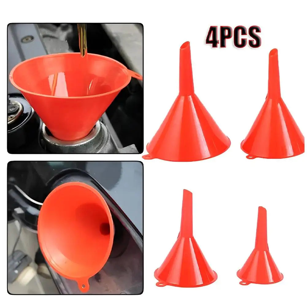 4Pcs Plastic Funnel Set Universal Car Motorcycle Oil Gasoline Fuel Funnel Oil Change Refueling Tool Oil Funnels Filling Tool Oasis Select Default Title