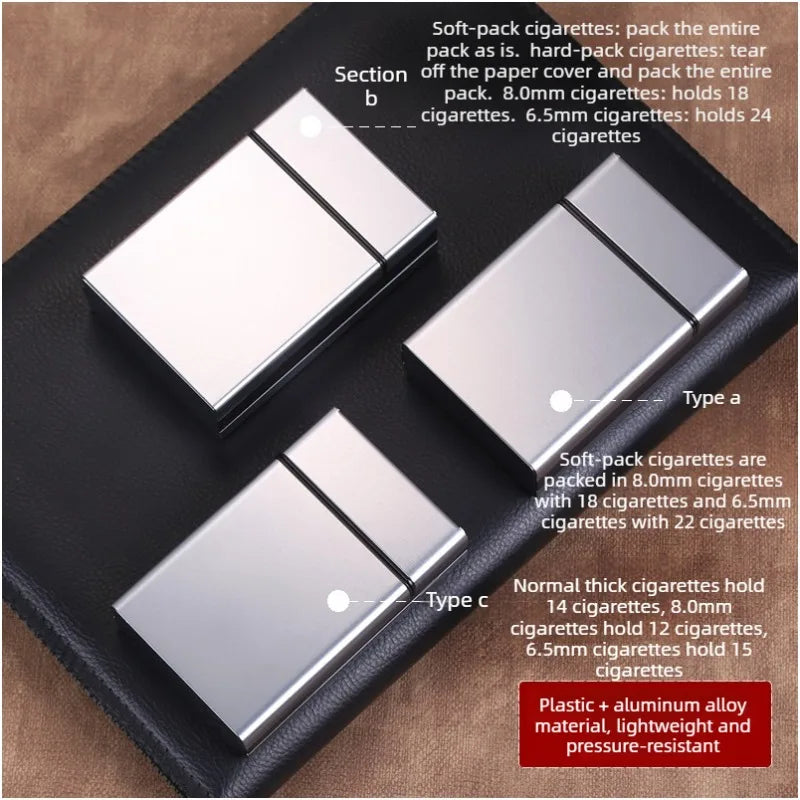 Automatic Pop-up Cigarette Box Soft Pack Protective Shell Thick Cigarette for Men and Women Extended Thin Cigarette Clip Oasis Select