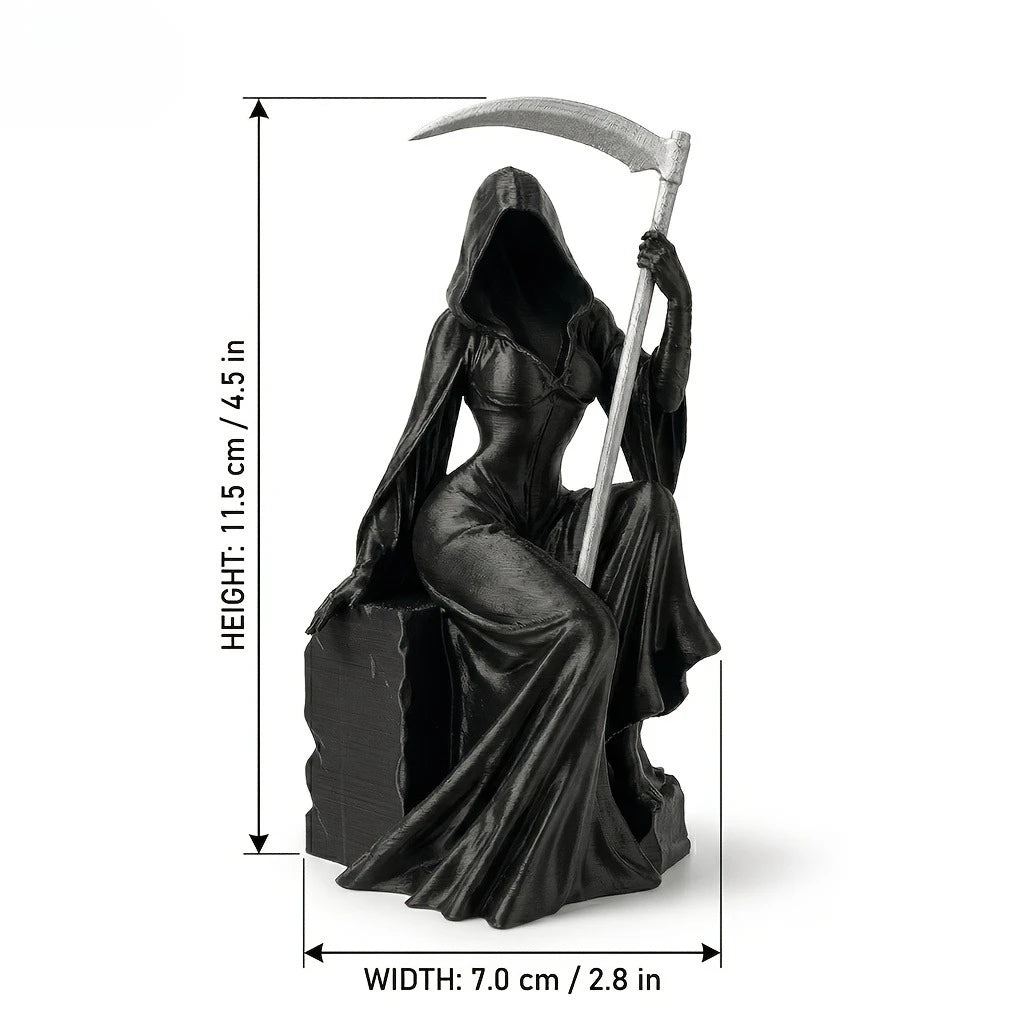 Grim Reaper Figurine Dark Gothic Statue Thames Riverside Sculpture Home Desk Shelf Decor Collectible Ornament Festival Gift Oasis Select Black