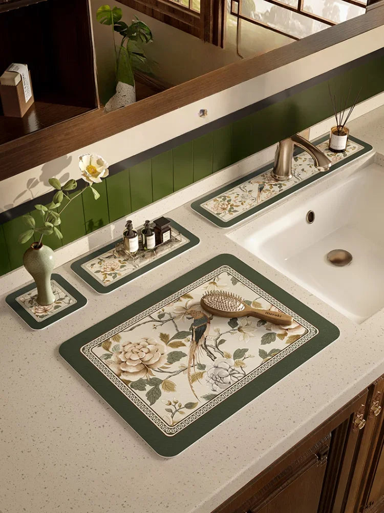 Silicone bath mud absorbent kitchen countertop mat Leather faucet drain mat wash basin countertop mat Oasis Select
