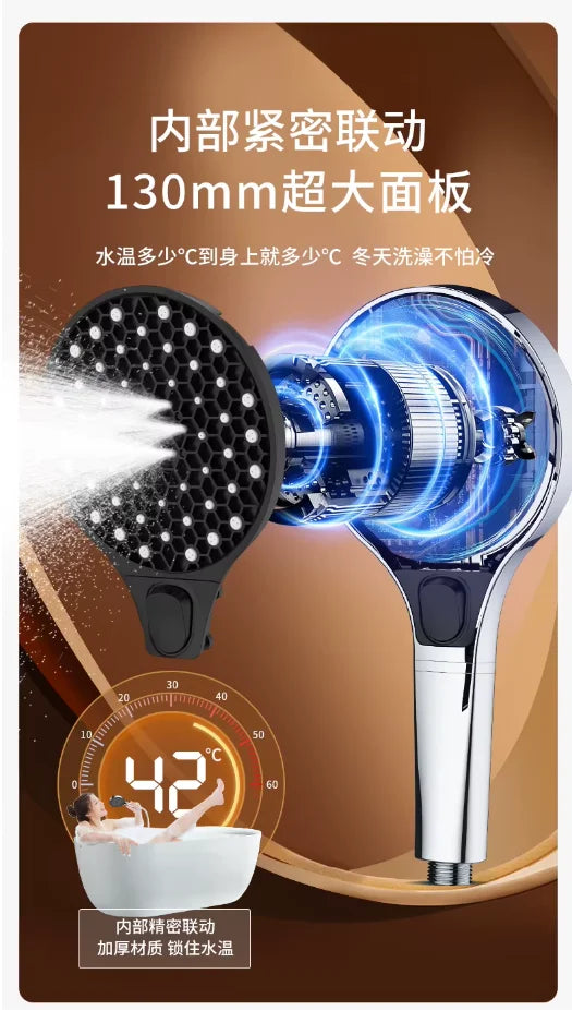 4 Modes Shower Head 13CM Big Panel High Pressure Water Saving Massage Sprayer Shower With Filter Element Bathroom Accessories Oasis Select