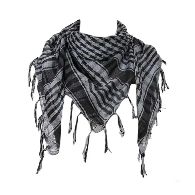 1/2/3Pcs Keffiyeh Tactical Desert Scarf Wrap Shemagh Head Neck Arab Scarf Keffiyeh Scarf Wrap For Men And Women Oasis Select 1pcs-Grey