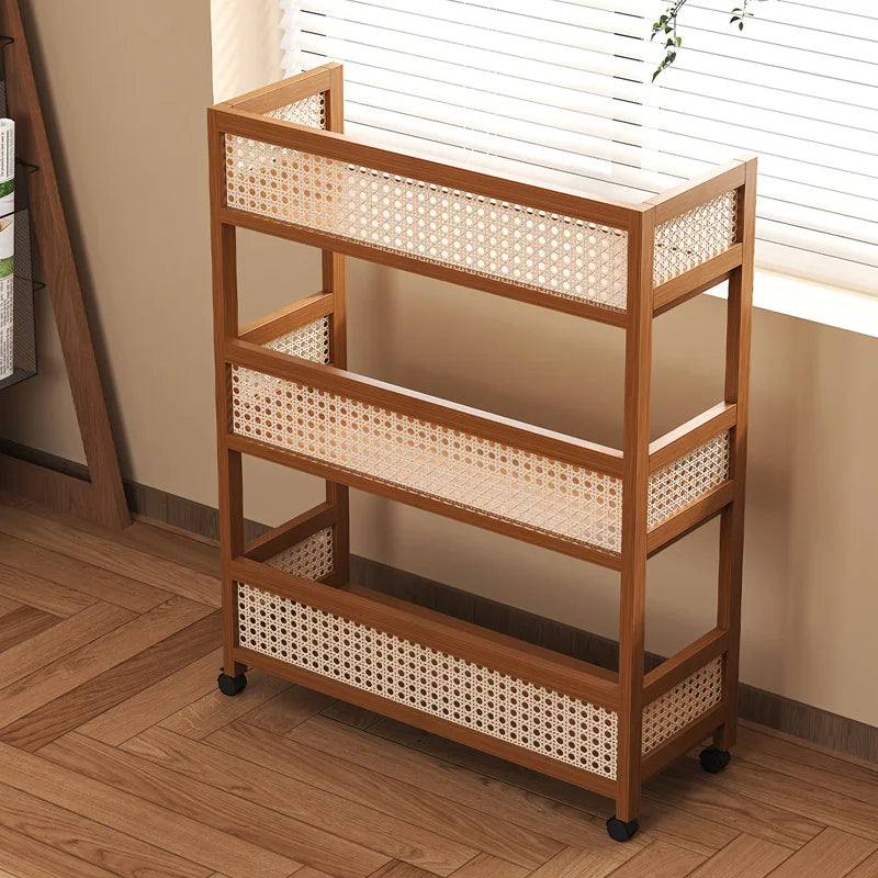 trolley rack, multi-layer snack storage shelf, floor-to-ceiling removable sundries storage shelf in living room sofa Oasis Select