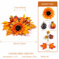 Thanksgiving Candle Holder Nordic Aesthetic Fall Maple Leaf Decoration Artificial Sunflower Wreath High Simulation For Harvest Oasis Select 30CM
