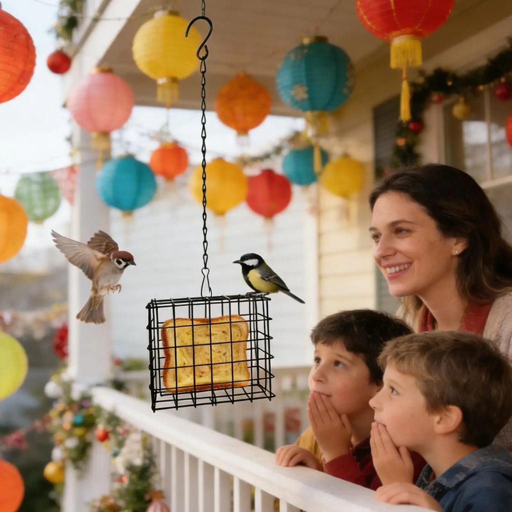 Suet Feeder Squirrel Proof Reusable Birdwatching Station Bird Suet Feeder for Balcony Garden Yard Patio Outdoor Hummingbirds Oasis Select