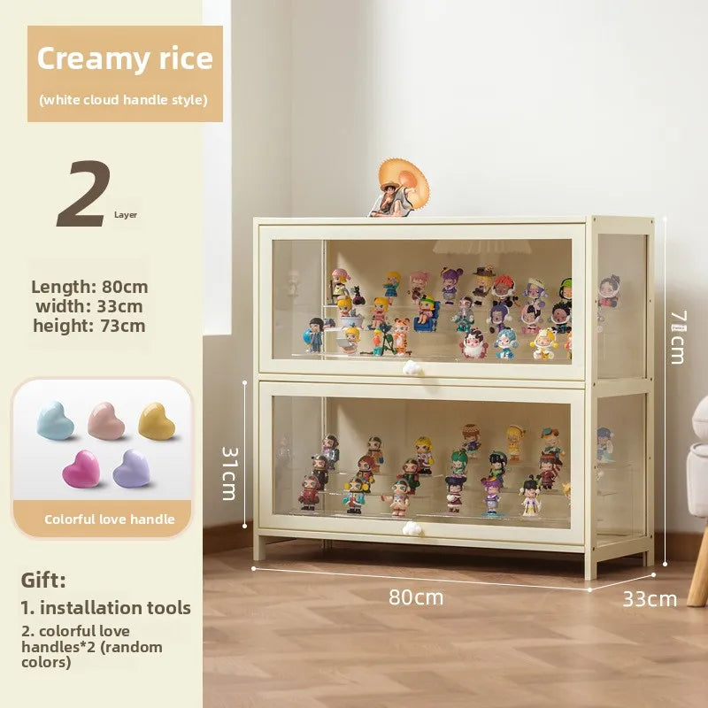 Showcase Figure Lego Showcase Up to building block Storage box Household toy model Storage rack Display shelf Oasis Select Cream Rice Ermen 80