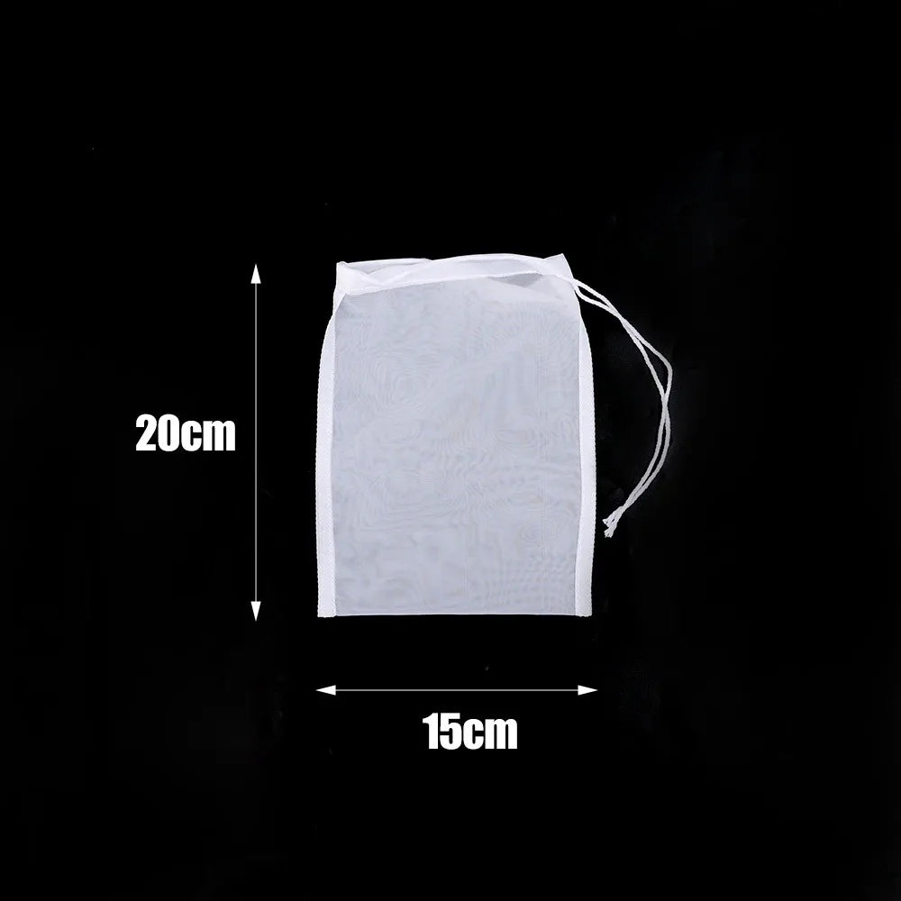1Pc Soy Milk Filter Bag Collapsible Nylon Tea Coffee Juice Filter Net Durable 100 Mesh Wine Dreg Filter Reusable Strainer Oasis Select 15x20cm