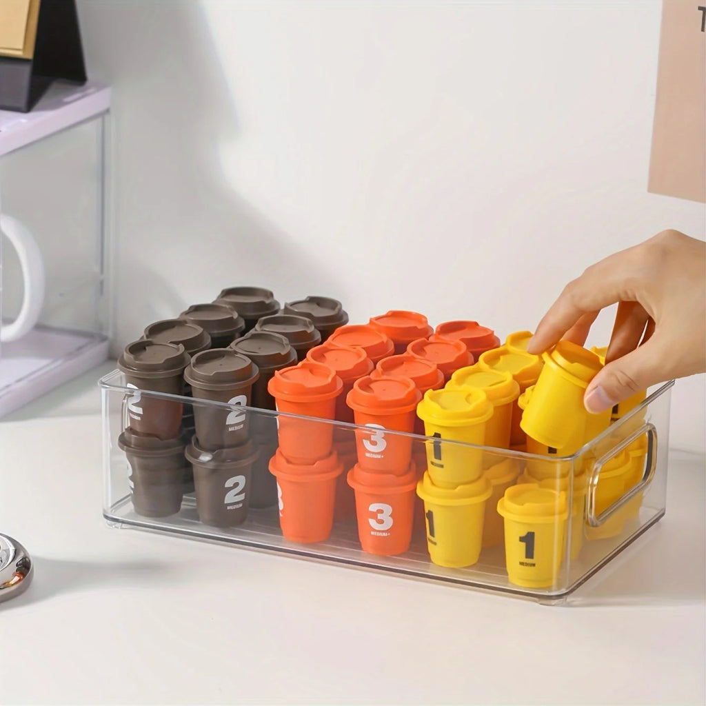 1pc/2pcs Handheld Stackable Acrylic Stationery Skincare Storage Box Desktop Cosmetics Bathroom Office Miscellaneous Storage Box Oasis Select