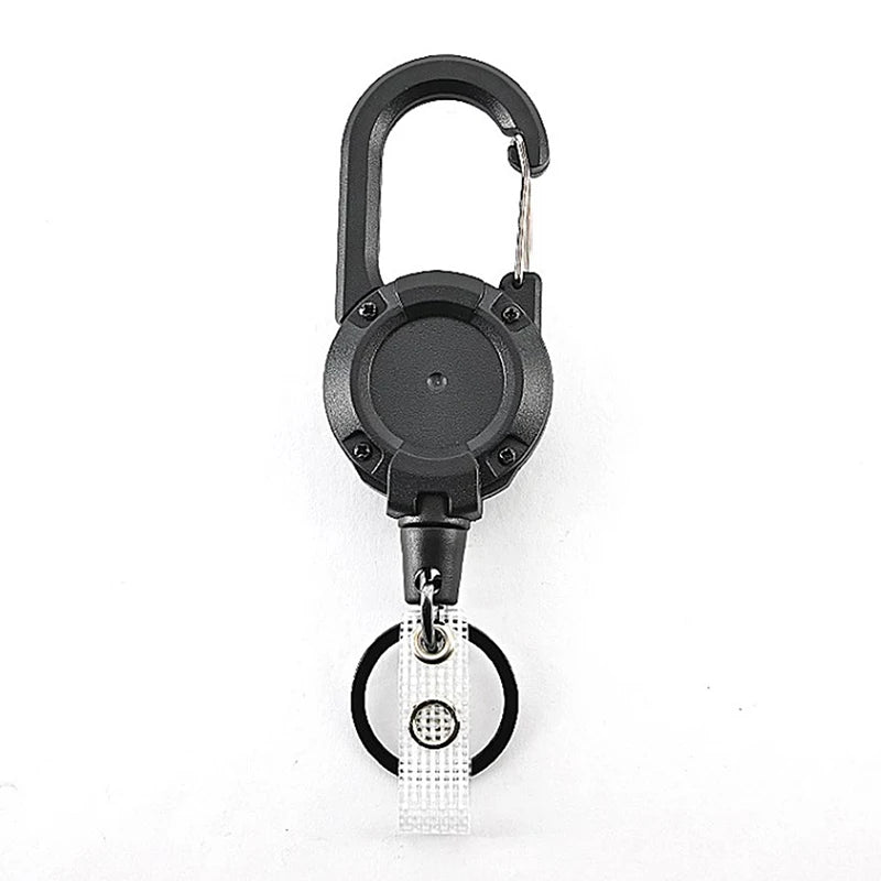 Anti-theft Metal Easy-to-pull Buckle Rope Elastic Keychain Retractable Key Ring Anti Lost Ski Pass ID Card Oasis Select