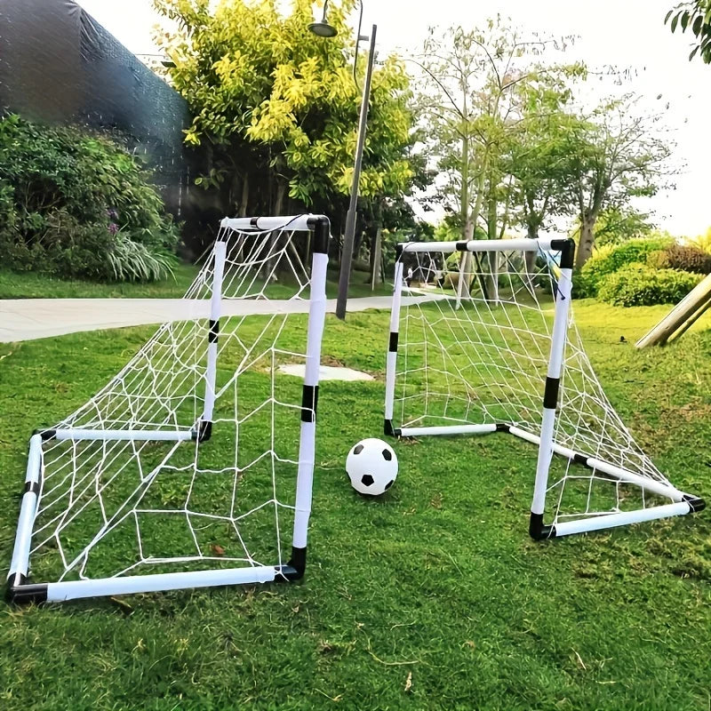 1 set Folding Soccer Goal Set PP Material Portable Indoor/Outdoor Football Net with Removable Training Equipment with Football Oasis Select
