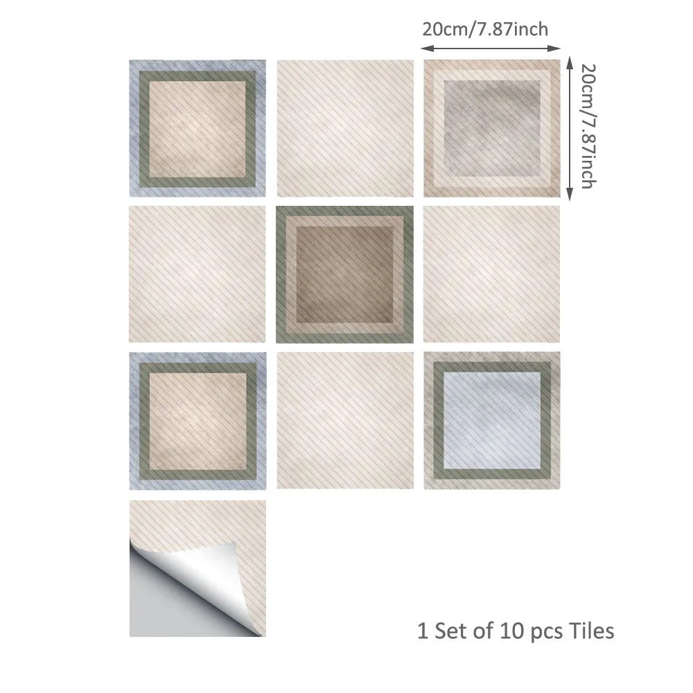 20*20cm Nordic Style Floor Tile Stickers Waterproof Anti-slip Wall Decals Home Decor for Bathroom Kitchen Oasis Select DB155 20 20CM 10PCS
