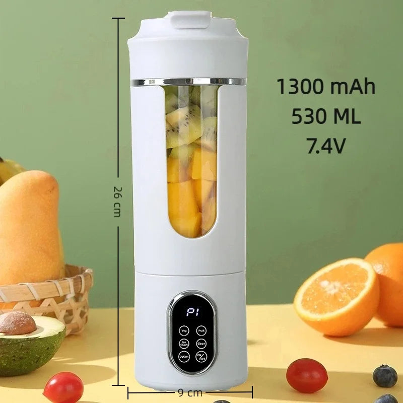 URGGU 530ml Portable USB Rechargeable Mini Juicer – 12 Blades
