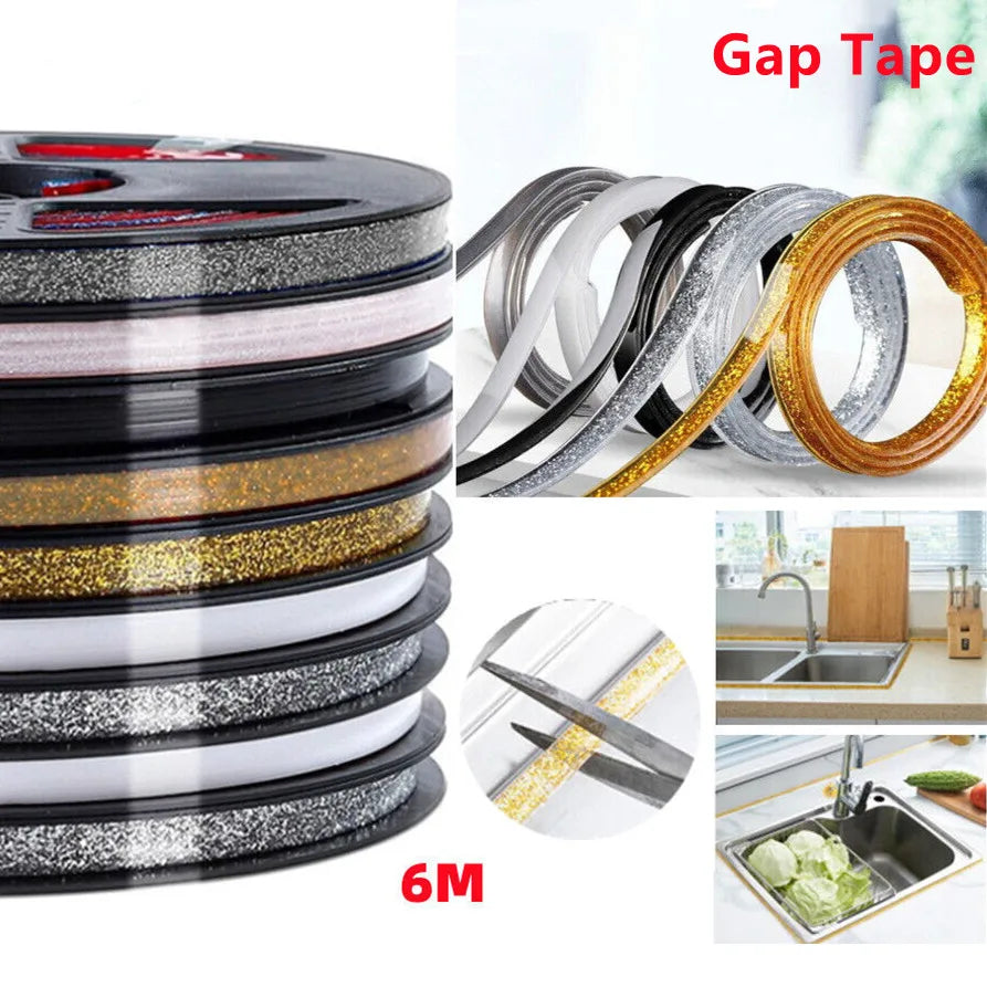 6M Ceramic Tile Gap Tape Kitchen Bathroom Waterproof Beautiful Seam Self-Adhesive Sticker Wall Floor Gap Line Decorative Strip Oasis Select