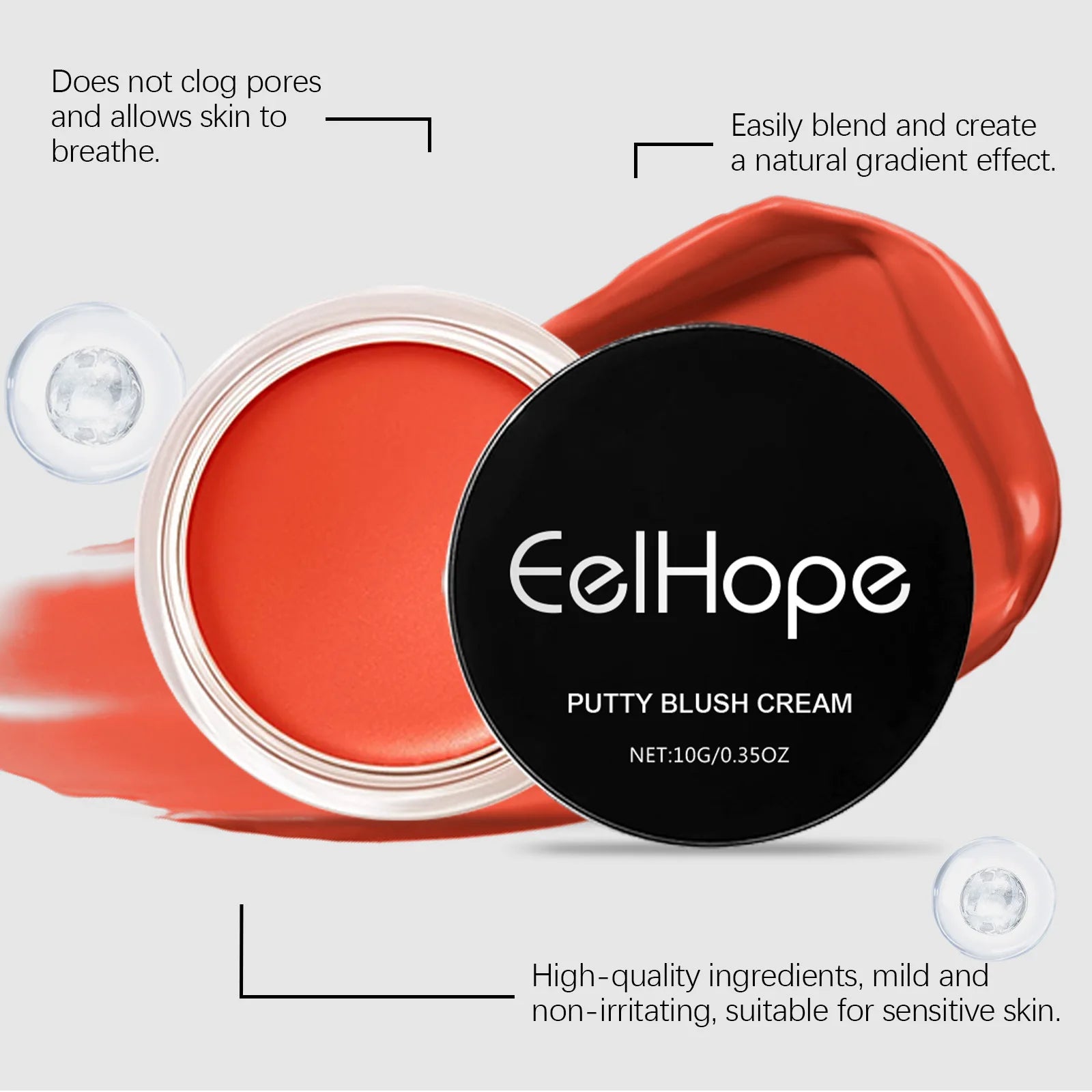 Orange Matte Face Blush Moisturize Smooth Natural Rouge Powder Oasis Select