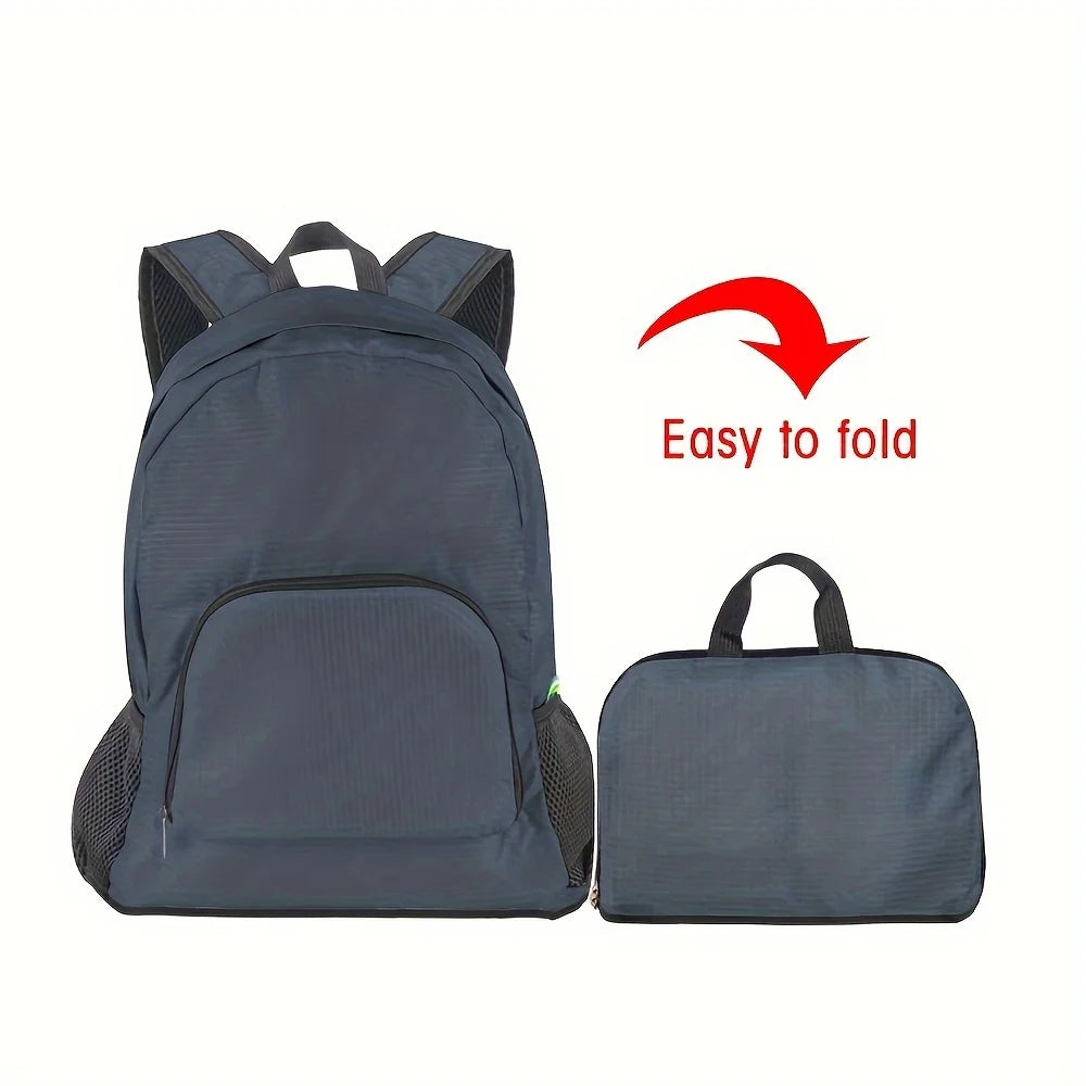 Large Capacity Durable Foldable Canvas Travel Hiking Camping Backpack with Adjustable Shoulder Straps and Zipper Closure Oasis Select