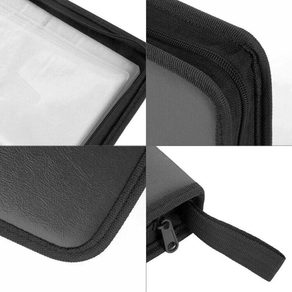 Portable Zipper DVD CD Holder 80pcs Capacity Storage Pouch Bag Double-side CD DVD Storage Sleeve Case Wallet Album Carrying Case Oasis Select