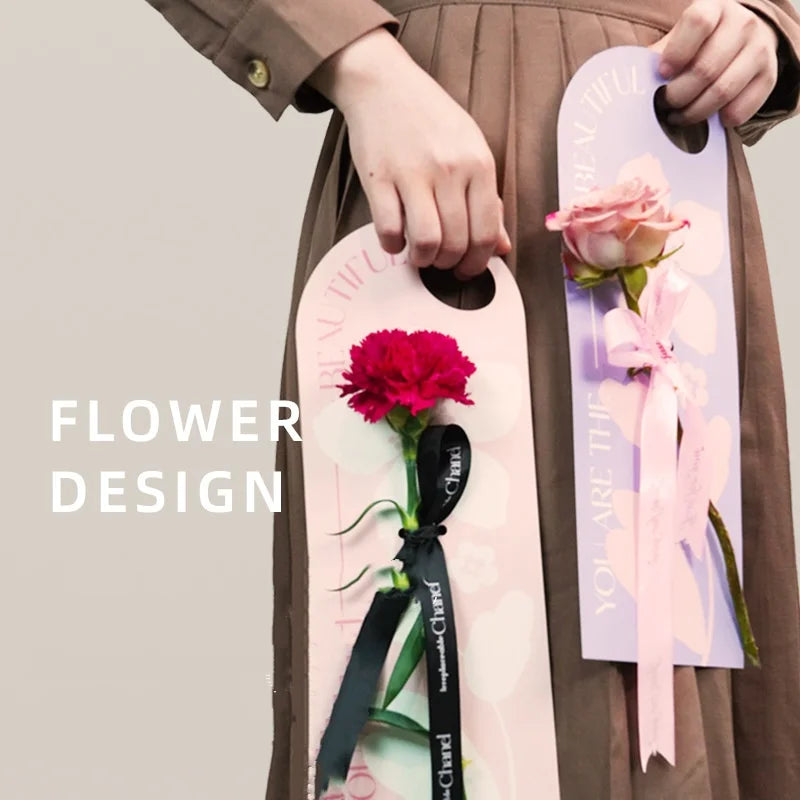 5PCS Single Flower Wrapper Handheld Flower Card Bouquet Packaging Box Flower Arrangement Bag Valentine's Day Mother's Day Gifts Oasis Select