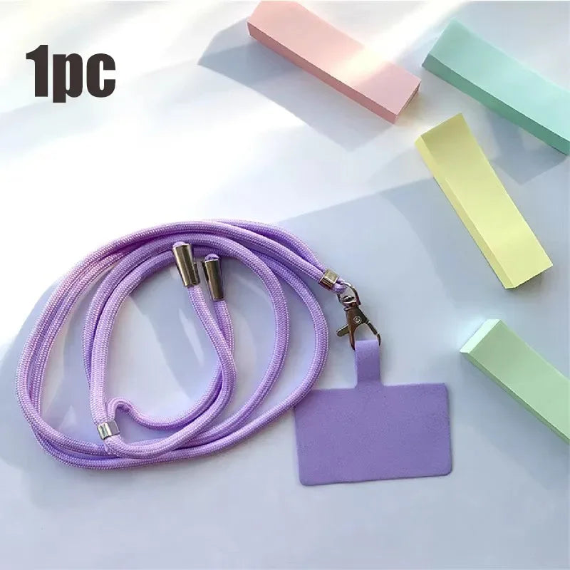 1/4pcs Crossbody Lanyard Necklace Strap Universal Mobile Phone Lanyard Long Adjustment Phone With Clip Safety Anti-Lost Lanyard Oasis Select 1pc purple