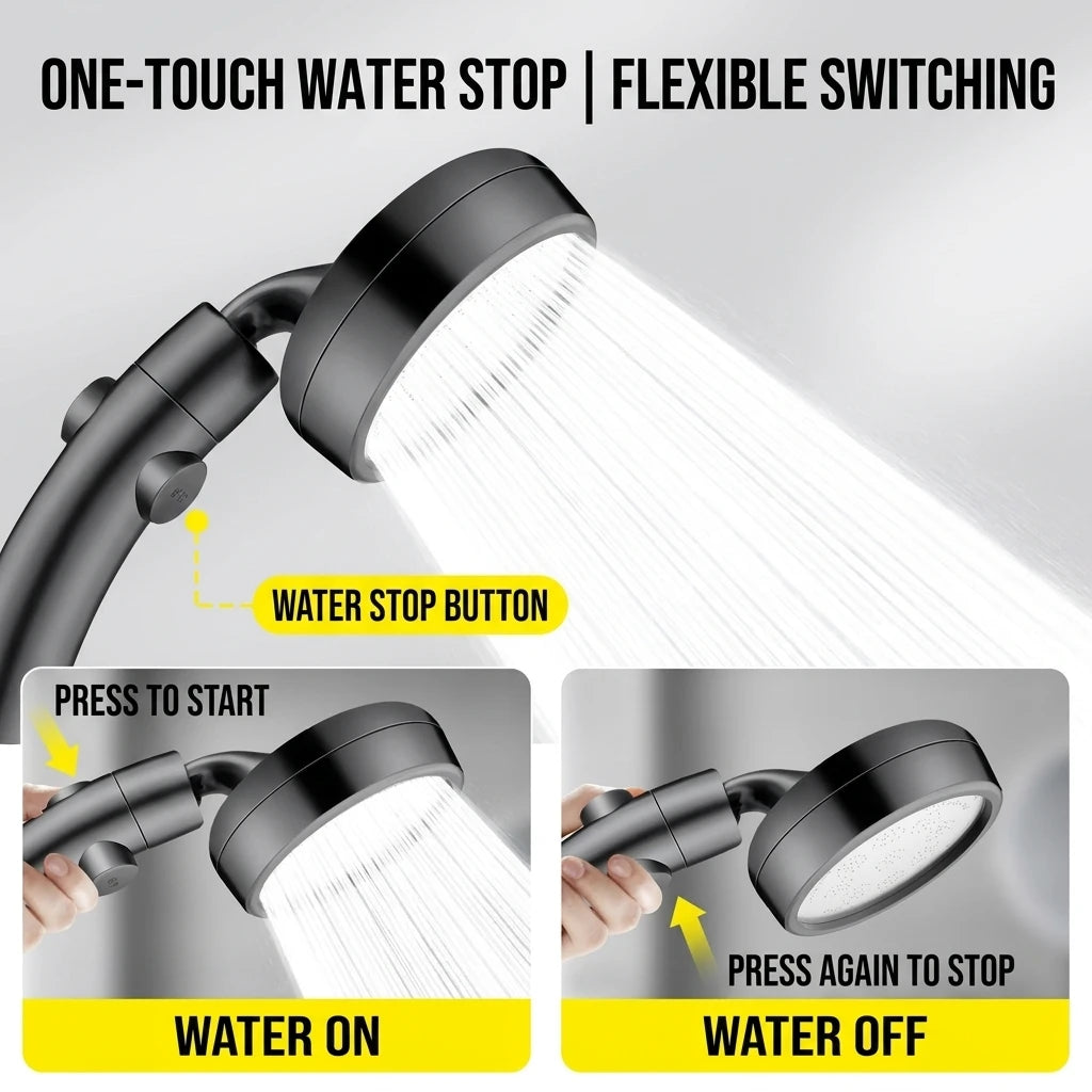 Dual Modes Oscillating Shower Head - One Device Endless Refreshment for Home Hygiene And Comfort Oasis Select