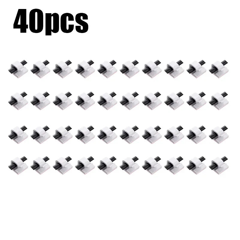 10/20/30/40/50pcs Cable Clips Self-Adhesive Cord Management Wire Holder Organizer Clamp Self-Adhesive Light Clips Car Wire Clip Oasis Select 40pcs White