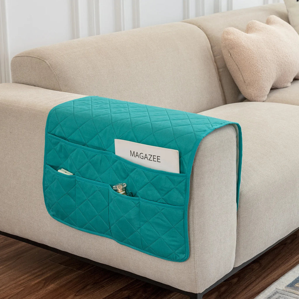 New Sofa Hand Towel with Storage Pocket Magazine Remote Control Sofa Recliner Armrest Clutter Management Bag Oasis Select 12 50X90cm