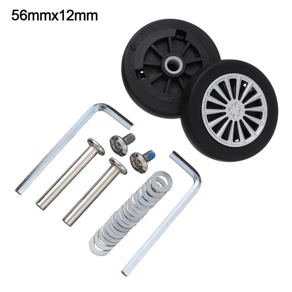 Replacement Caster Wheel Repair Kit Travel Luggage Wheels Suitcase Parts Axles Replace Wheels for Luggage with Vientiane Wheel Oasis Select 56mm - 12mm