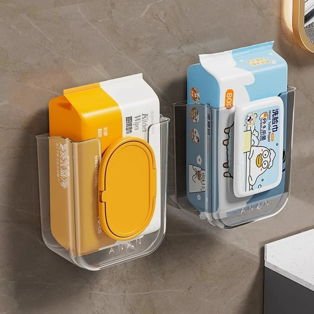 Wet Tissue Storage Box with Large Opening Strong Load-bearing Wet Wipe Dispenser Wall-Mounted Self-Adhesive Toilet Paper holder Oasis Select