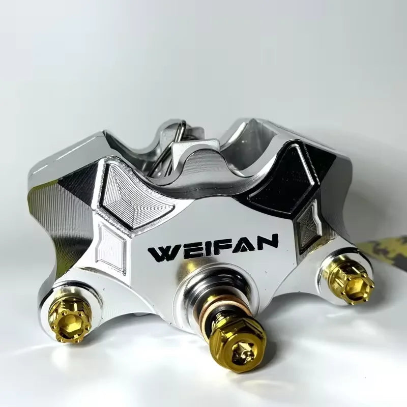 Weifan WF119 crab caliper brake disc brake modified with 7075 aluminum alloy serrated piston Oasis Select Silver