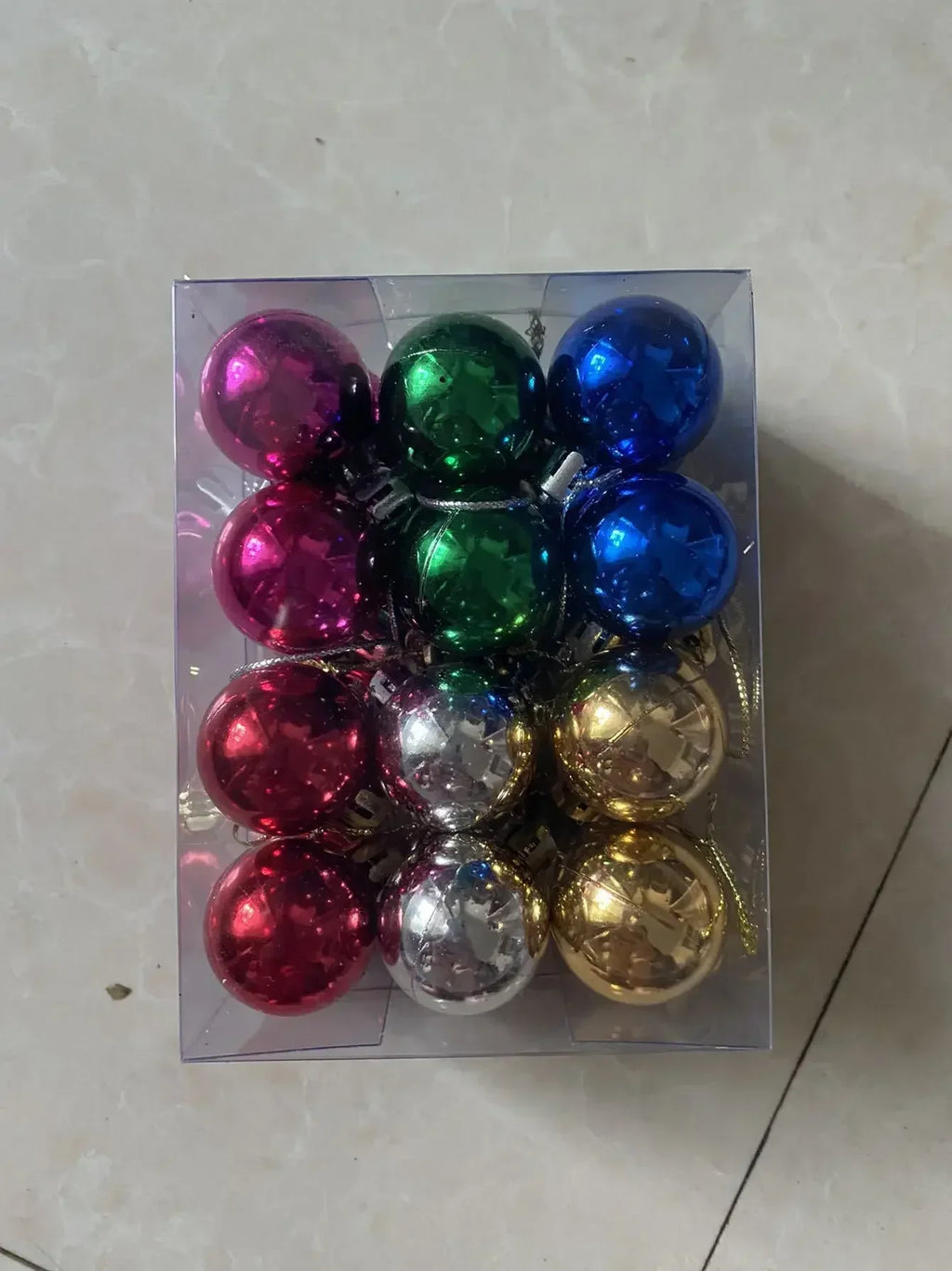 24Pcs Christmas Balls Ornament Plastic Christmas Tree Gold Red Pink Ball Pendant Hanging Decor Christmas Decoration Navidad Oasis Select Colorful