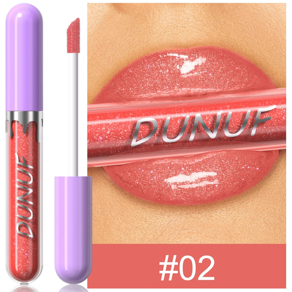 DUNUF Pearl Lip Gloss Moisturizing Lip Gloss Easy Color Lipstick Oasis Select 02