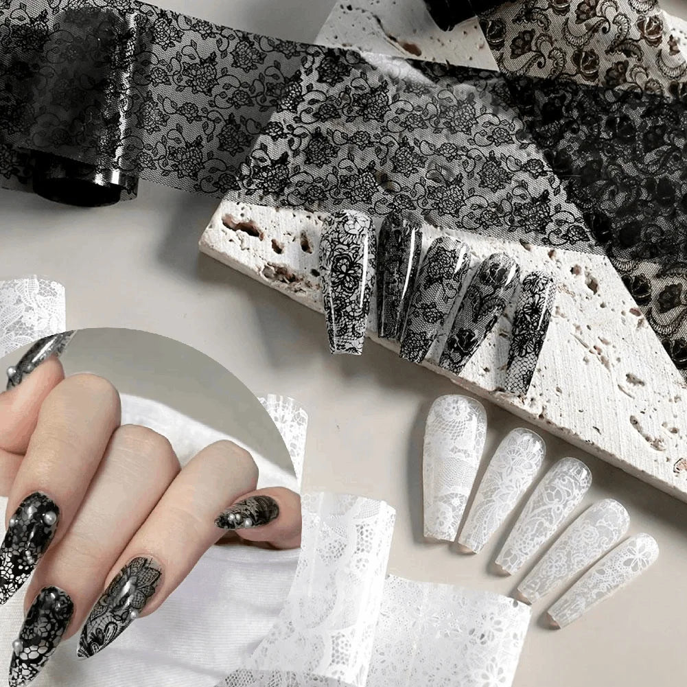 10-Roll Lace Nail Foil Transfer Strips – DIY Nail Art Wraps Nail Foil Wraps Oasis Select