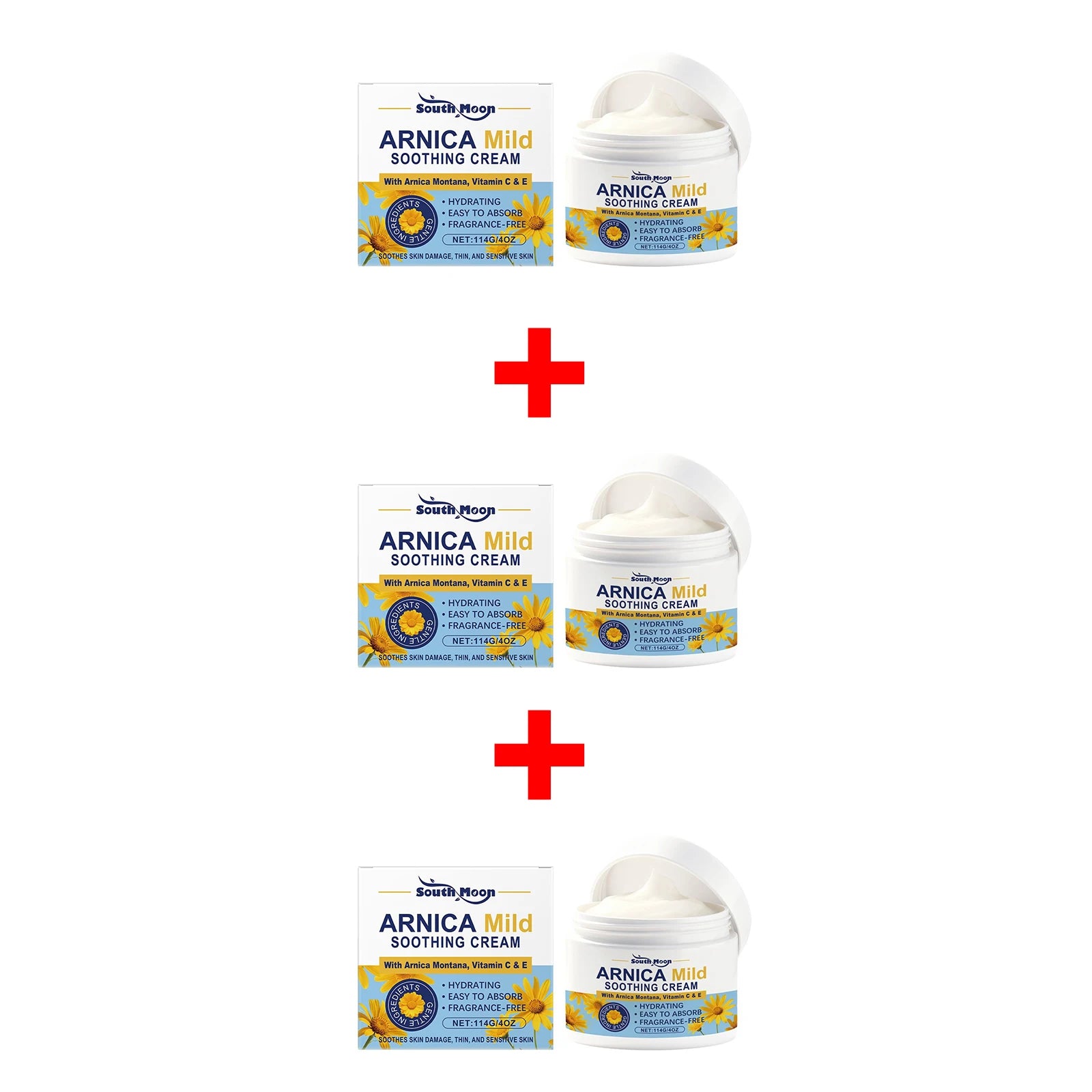 Soothing and Repairing Cream Repair Damaged Barriers Relieve Bruises Arnica Cream Reduce Swelling Marks Fragrance-Free Skin Care Oasis Select 3pcs
