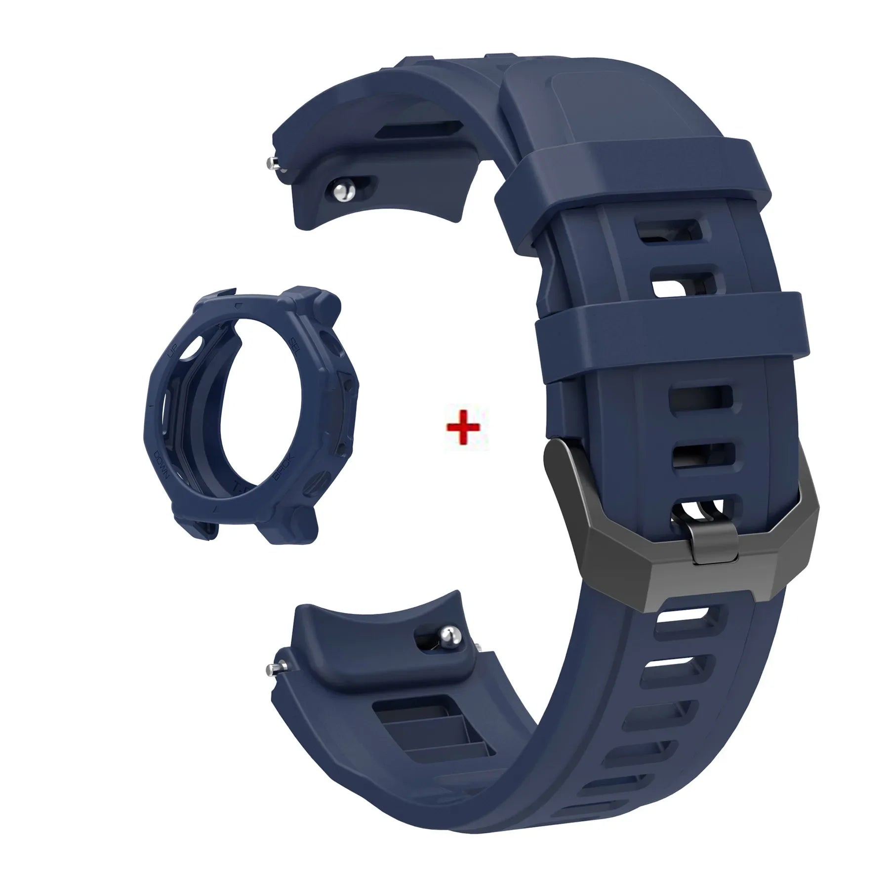 Silicone Band & Case Cover for Amazfit T-Rex 3 Pro – Strap Smartwatch Band & Case Oasis Select Dark Blue