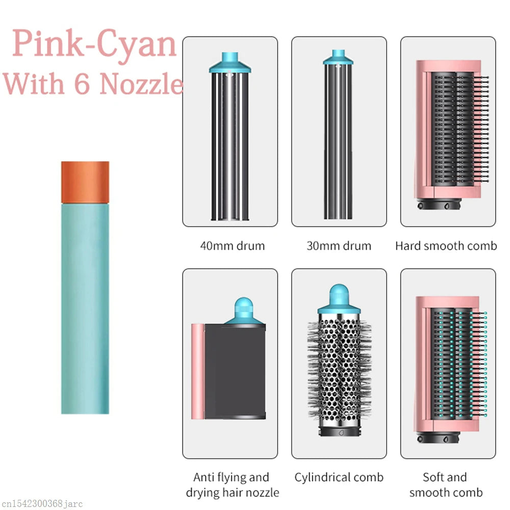 SenCiciMen X9 Multi Hair Styler Curling Iron Hair Hot Air Brush Curling Barrel Hair Dryer Salon Professional Curly Hair Styler Oasis Select 6 in 1 Pink Cyan China Mainland UK