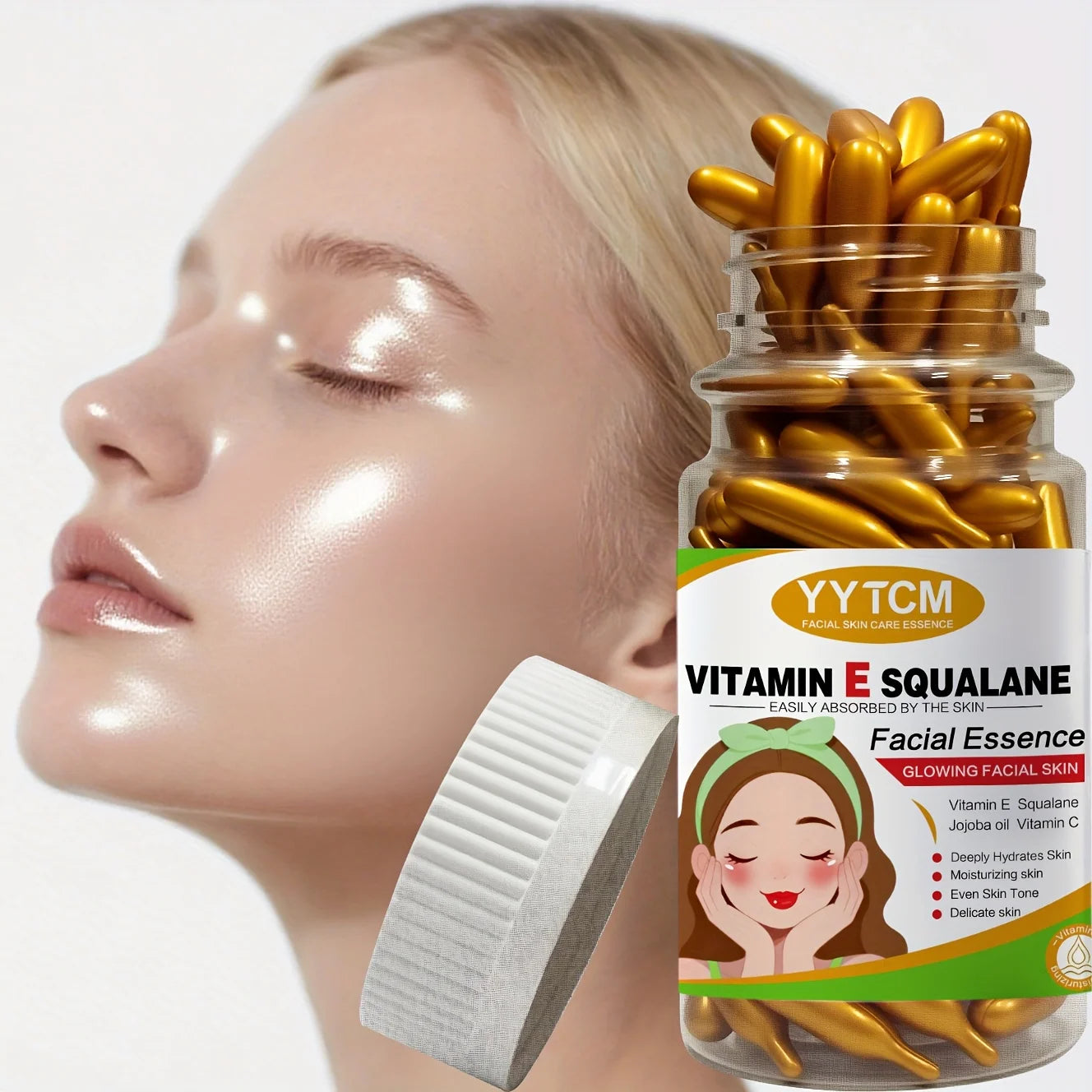 Vitamin E deep moisturizing capsule essence, deep moisturizing and skin brightening essence (0.4gx90 capsules)/bottle-1 bottle Oasis Select