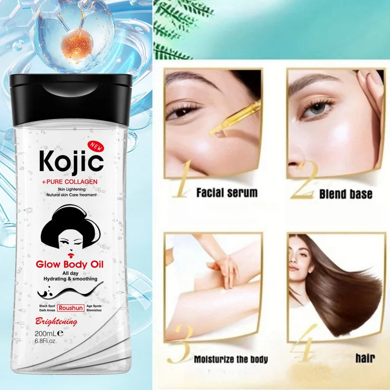 ROUSHUN Kojic Acid Body Oil 200ml – Hydrating Skin Care