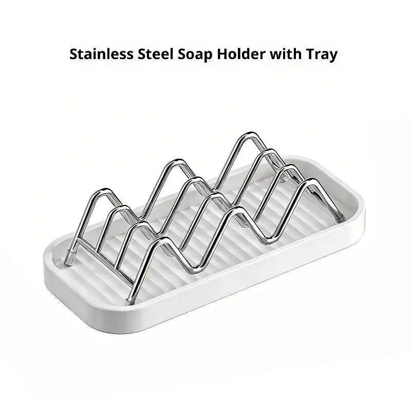 Bathroom Countertop Soap Holder Soap Storage Draining Rack & Kitchen Sponge Storage Rack Durable Easy To Clean Organizer Oasis Select 2