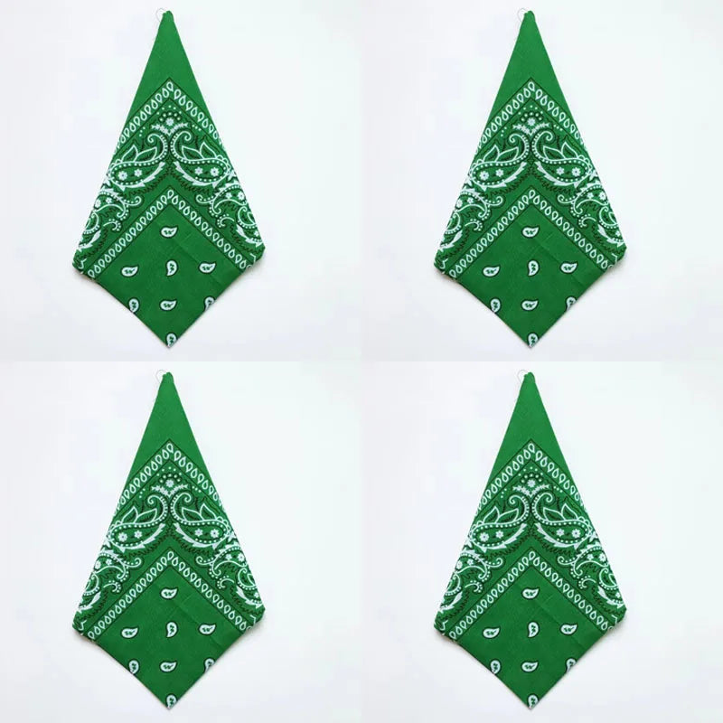 1/4pcs Men Women Bandana Hairband Cowboy Mens Biker Sports Headwear Wrist Hairwrap Single Sided Head Wrap Scarf Paisley Oasis Select 4pcs Green