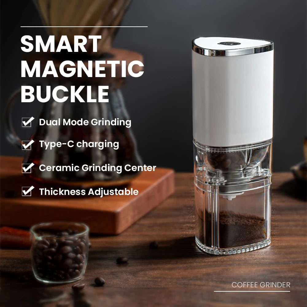 Portable Electric Coffee Grinder USB-C Rechargeable Ceramic Burr