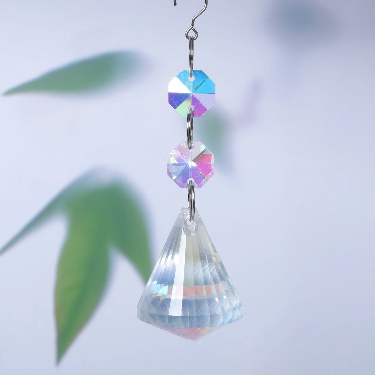 1PCs Crystal Suncatcher 9cm Curtain Pendant Sun Catcher AB Color Rainbow Chaser Glass Prism Outdoor Window Home Garden Decor Oasis Select B