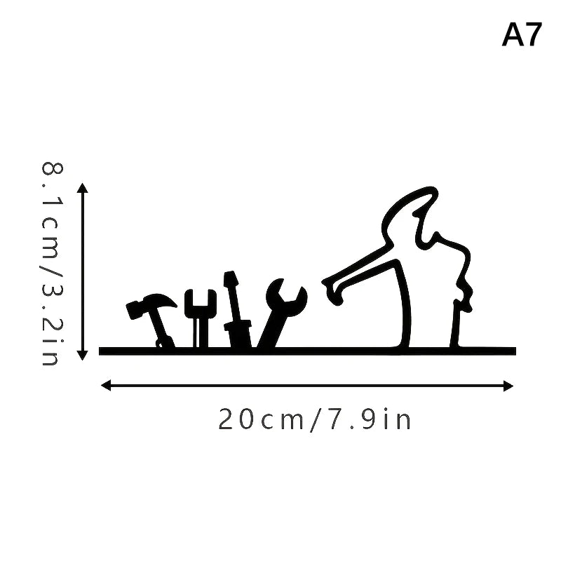 La Linea-Minimalist Line Art Wall Sticker, Waterproof Decal, Home and Car Decoration, Suitable for Walls Doors Glass and Cars Oasis Select A7