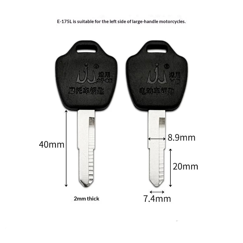 2Pcs Key Blank For Electric Bike High Quality Metal Blade Anti Corrosion For Electric Scooter Owners Locksmiths Key Duplication Oasis Select A2